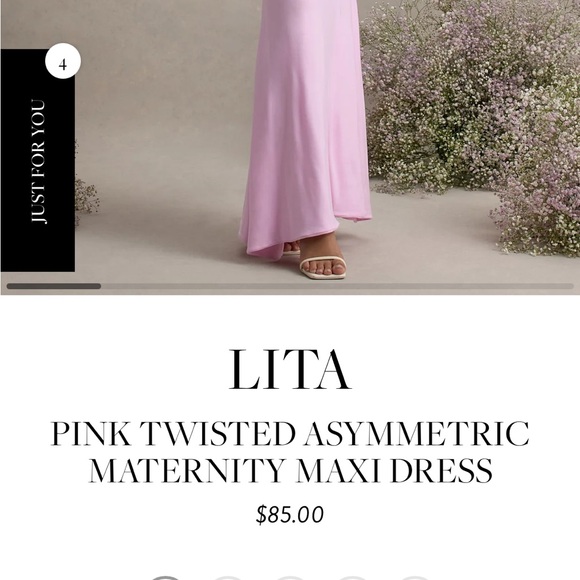 Club L London Pink Off-Shoulder Lita Maternity Gown - Picture 2 of 5